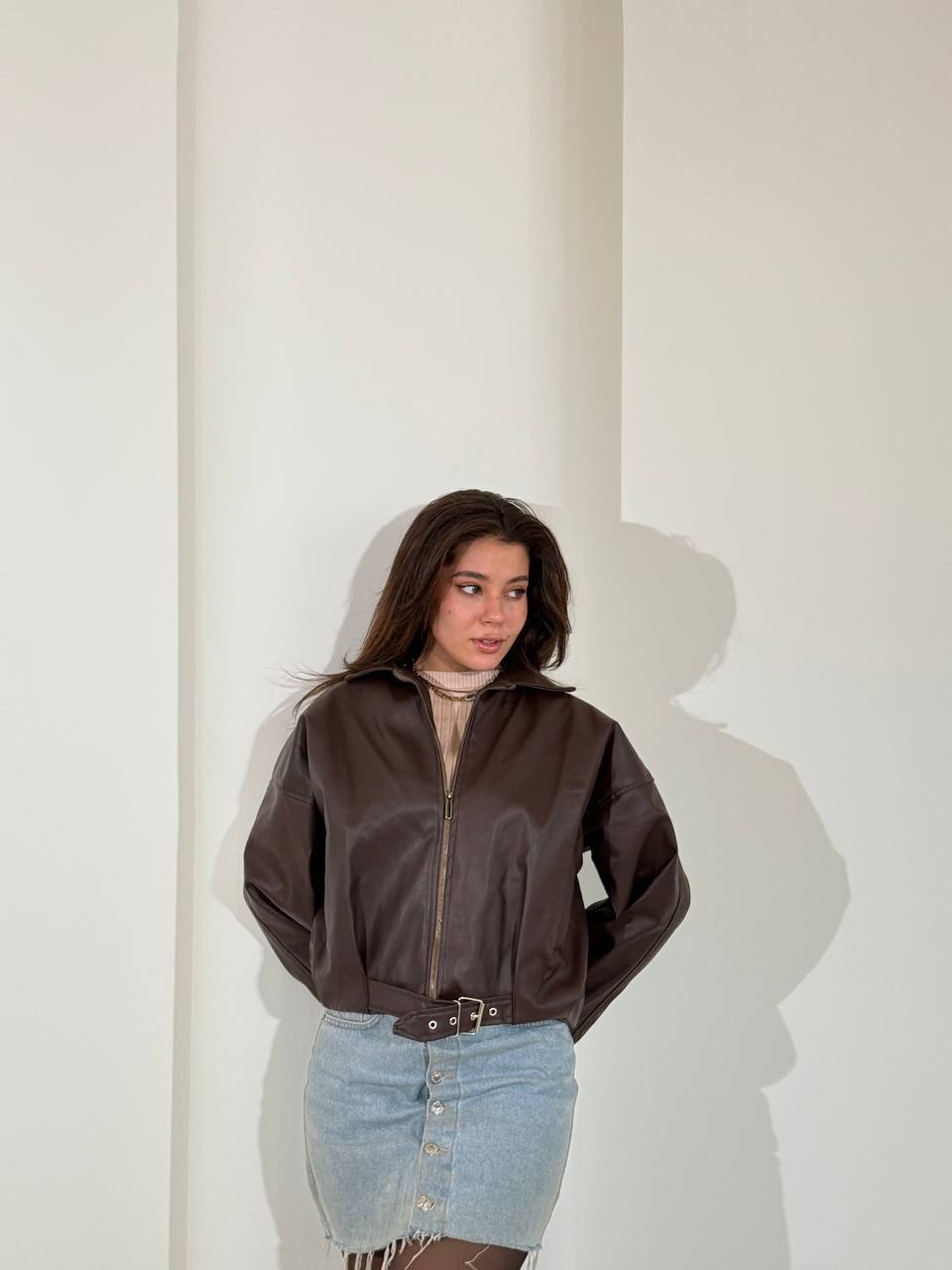 Basic leather jacket