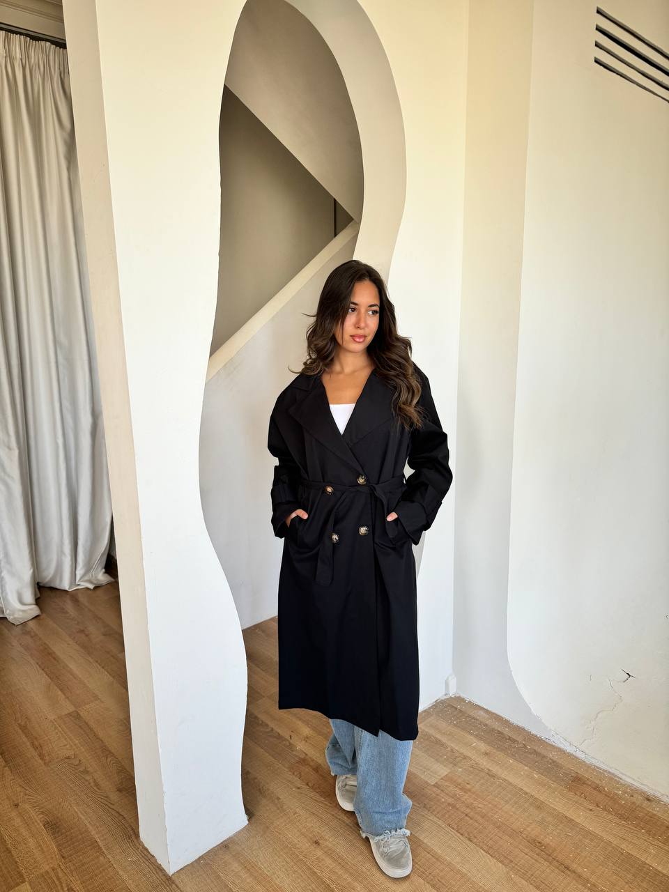 Gabardine trench coat