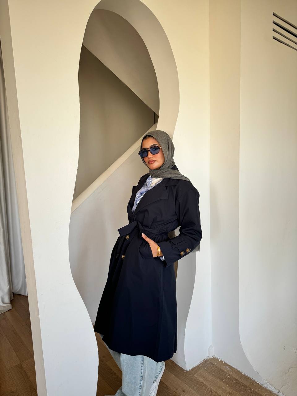 Gabardine trench coat